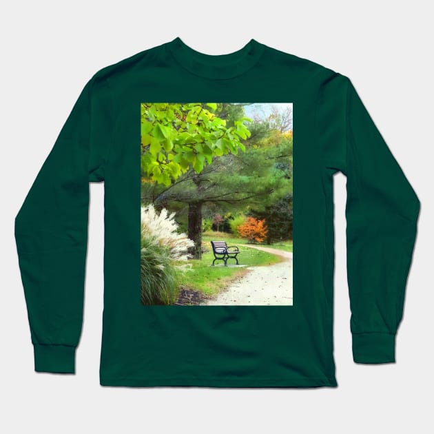 Ornamental Grass in Autumn Park Long Sleeve T-Shirt by SusanSavad